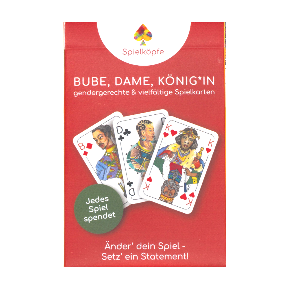 Bube, Dame, König*in Spielkarten (Rommé)
