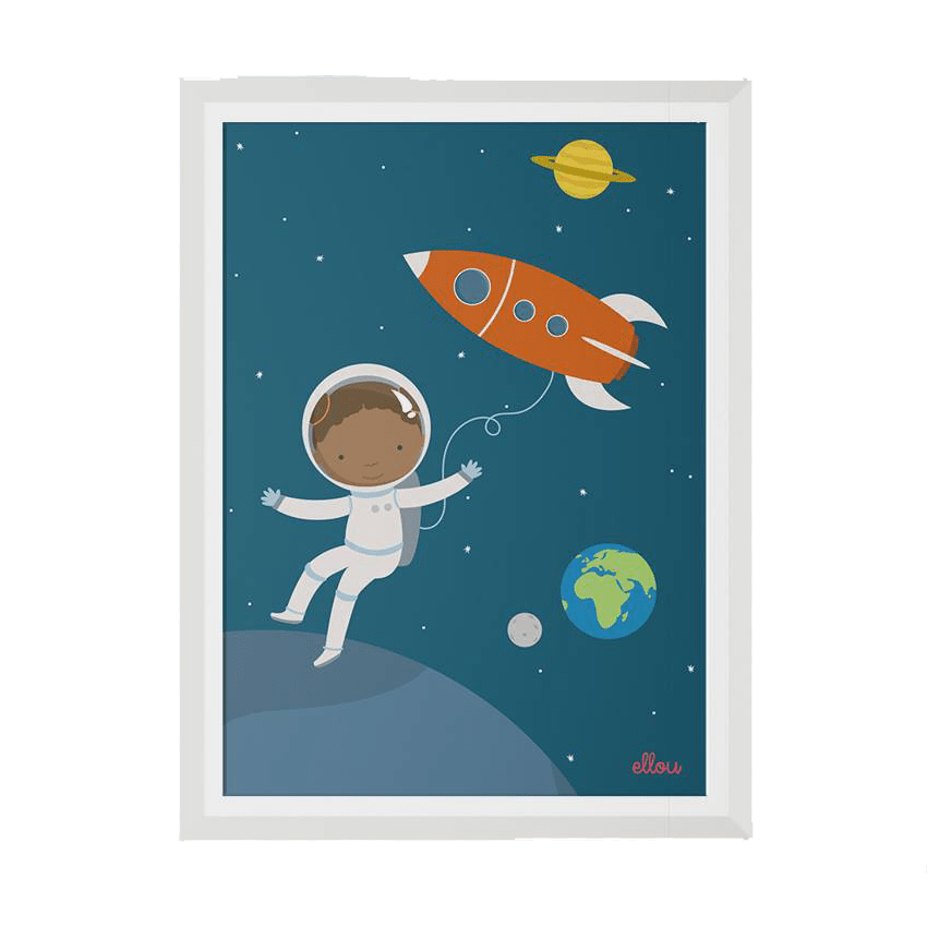 Poster: Schwarze Astronautin, lightskinned (A4)