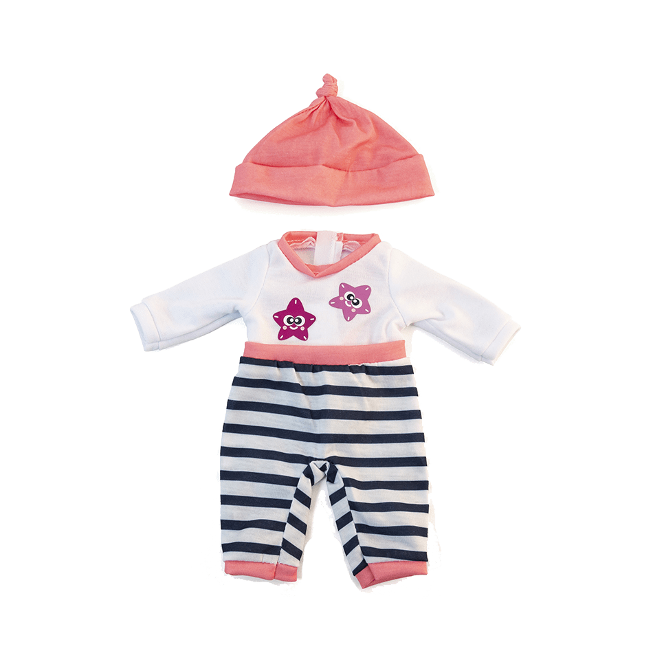 Puppenkleidung: Roséfarbener Schlafanzug (32 cm)