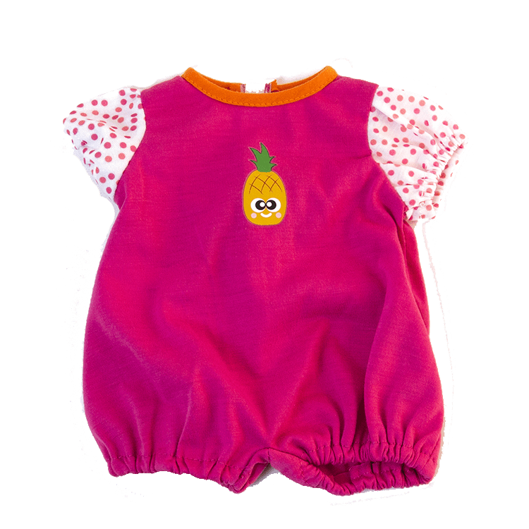 Puppenkleidung: Pinker Sommeroverall (38 cm)