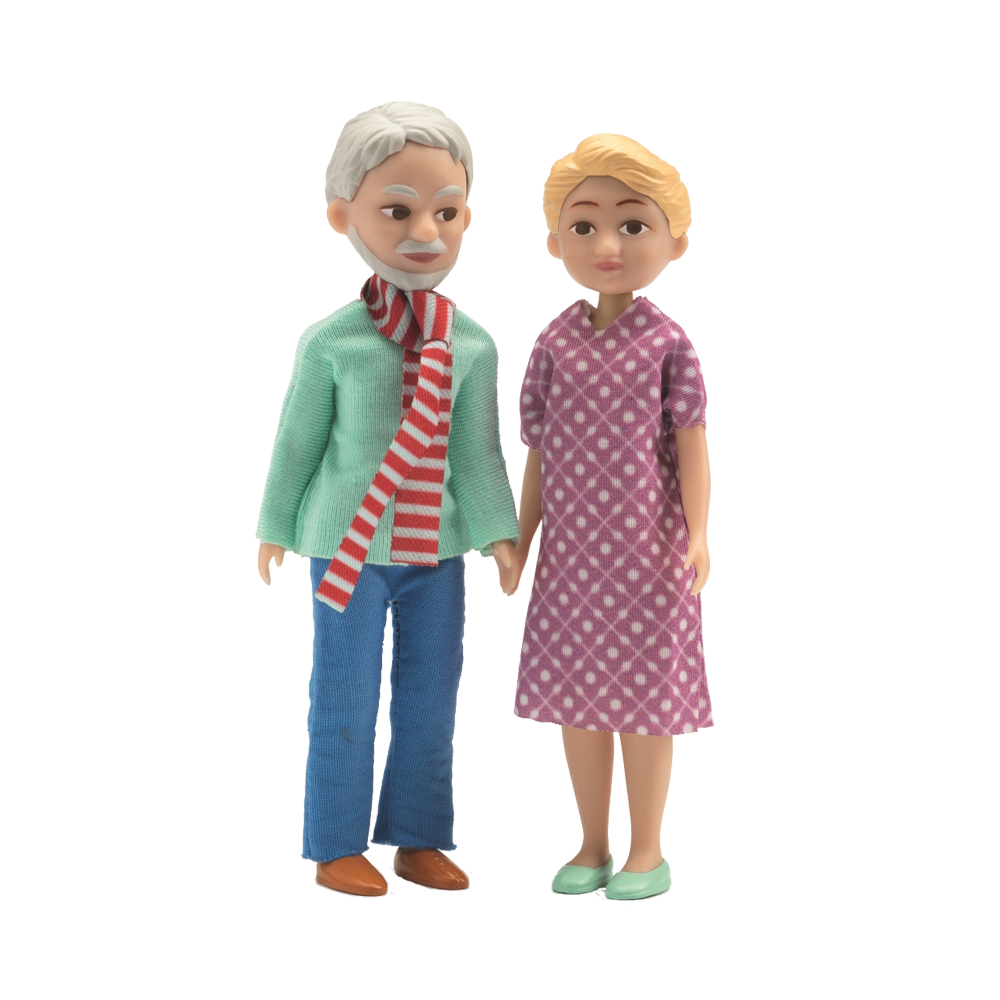 Puppenhaus Spielfiguren: weiße Großeltern