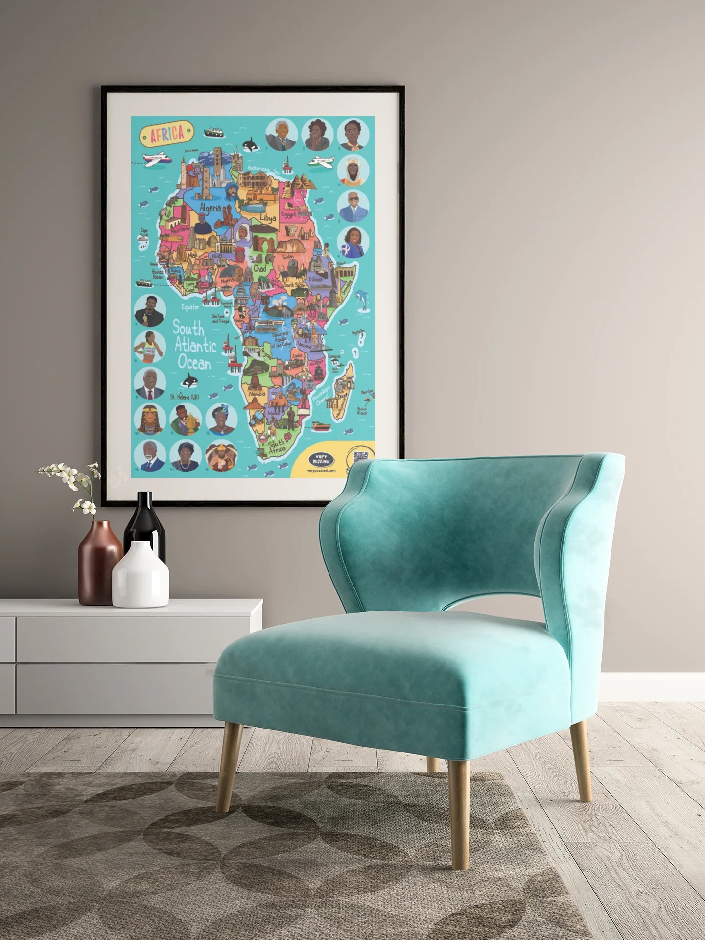 Ein 2-in-1 Afrika-Poster, 100 Teile (A2)