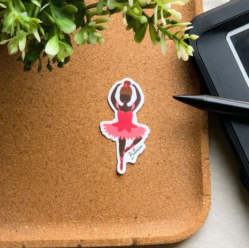 Sticker: Ballerina (darkskinned)