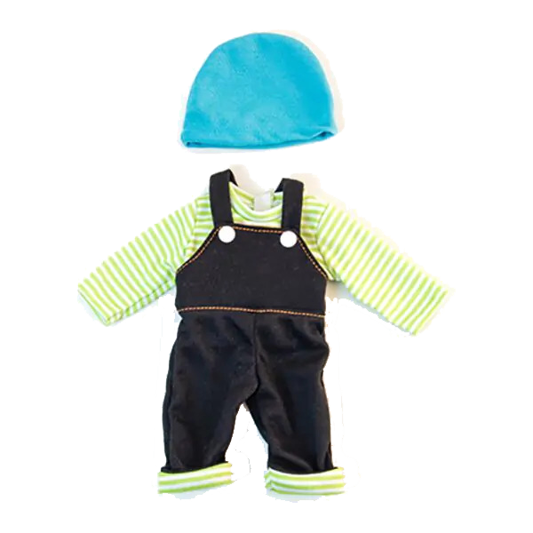 Puppenkleidung: Latzhose mit Ringelshirt