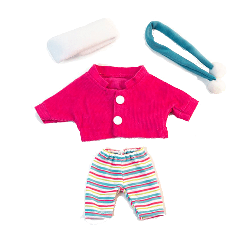 Puppenkleidung: Freizeitoutfit mit Ringelhose (21 cm)