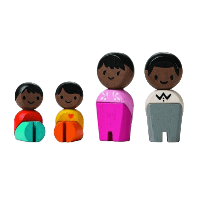 Holzfiguren: Schwarze Familie