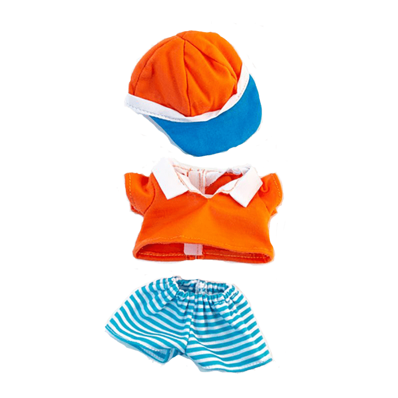 Puppenkleidung: Orangefarbenes Outfit (21 cm)