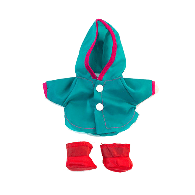 Puppenkleidung: Regenjacke mit Stiefel (21 cm)
