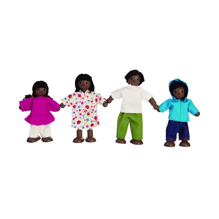 Puppenhaus-Figuren: Schwarze Familie