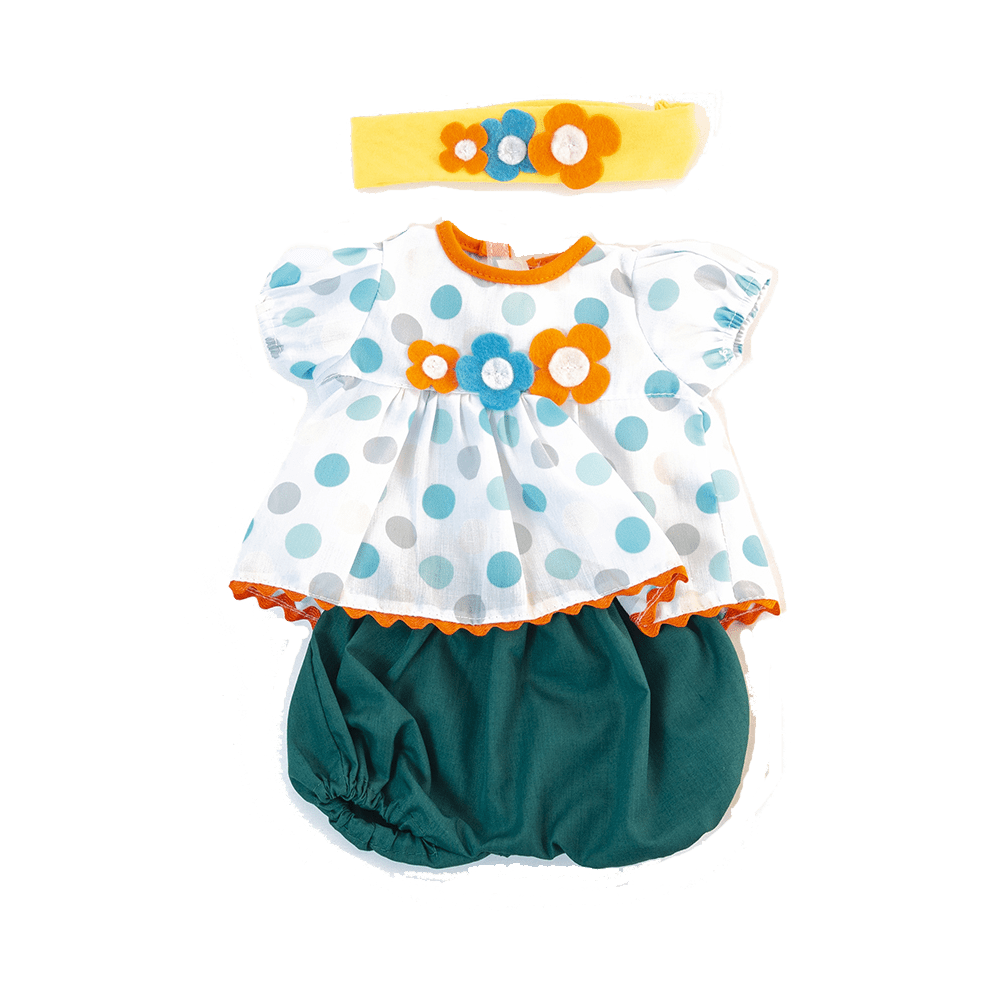 Puppenkleidung: Gepunktetes Sommerkleid (38 cm)