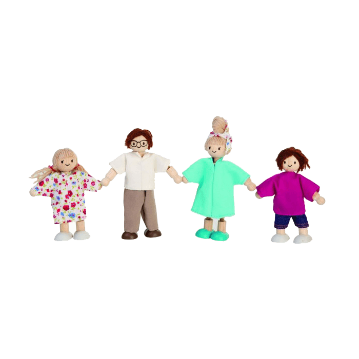 Puppenhaus-Figuren: weiße Familie